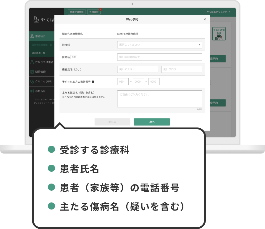 やくばとPC画面